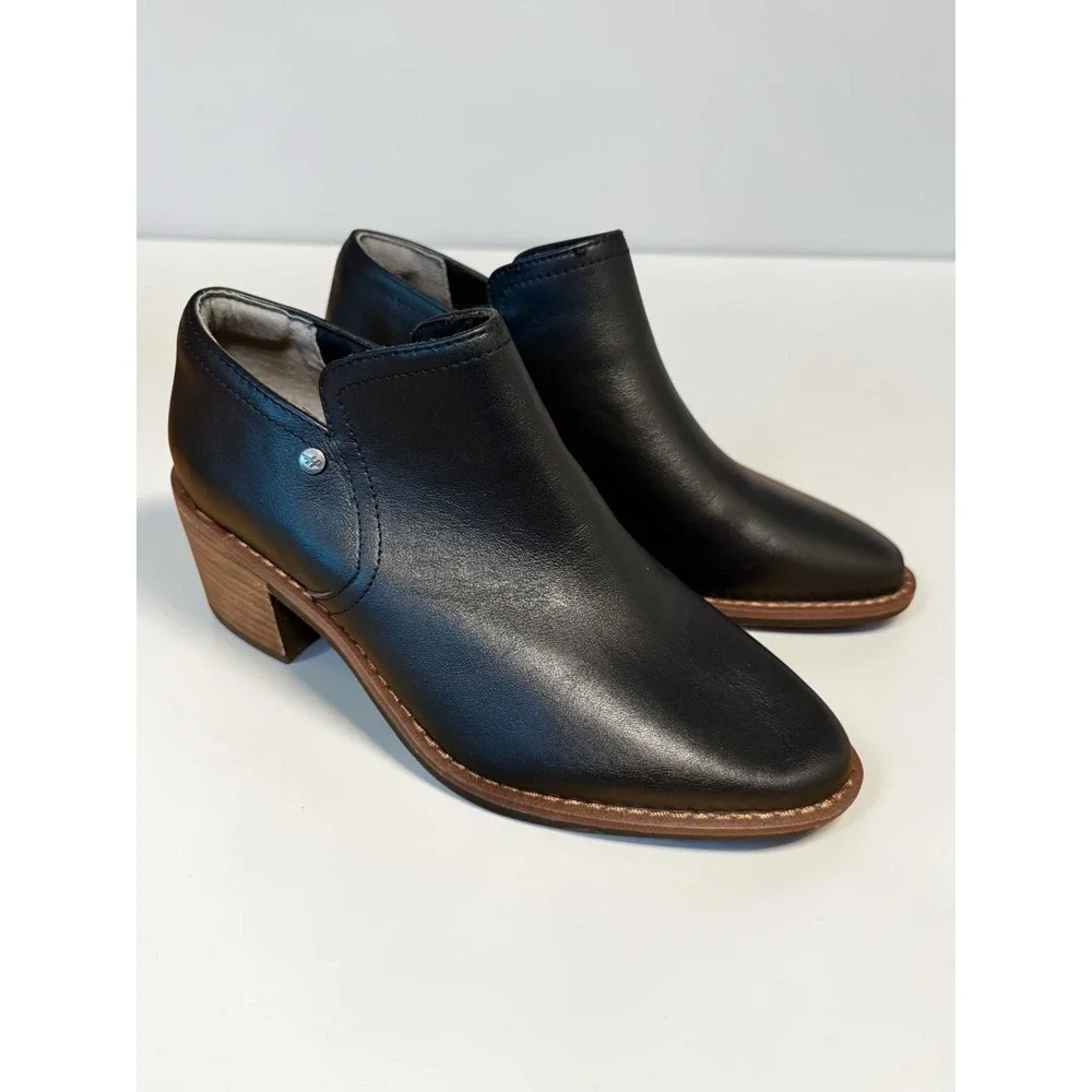 Hush Puppies Women's‎ Ailee Black Ankle Boots Size 8.5 Leather New Without Box